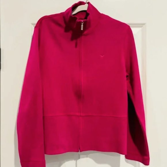 Faconnable Sweater Zipped Cardigan Jacket Deep Pink SZ SMALL NEW! - Picture 3 of 16